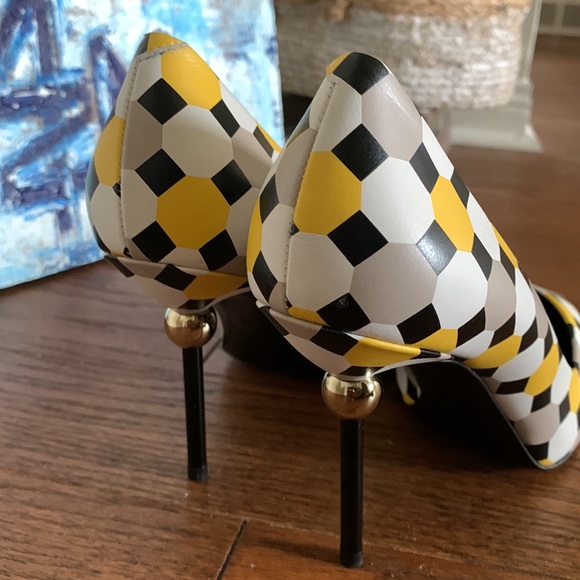 Roger Vivier Handcrafted Dec Sphere Palazzo Hexagon BNIB Sz 38 Made In Italy - Picture 8 of 16